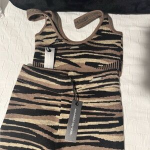 Striped Knit Tank and Skirt Set